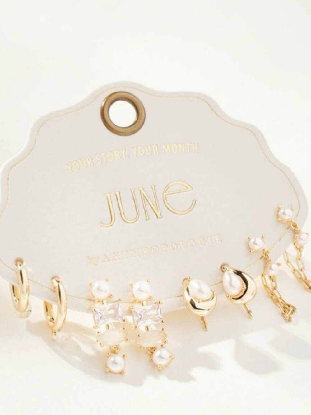 June Birthstone Earrings, Set of 4 By Anthropologie NWT